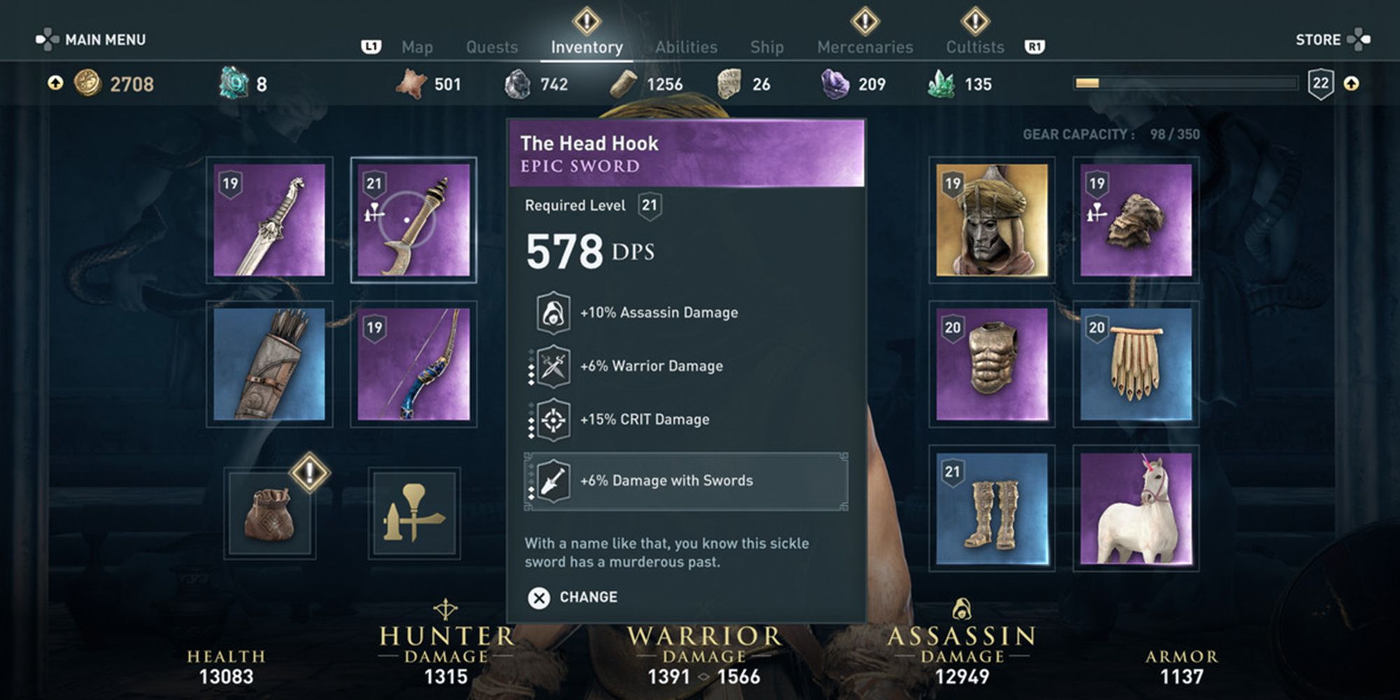 Assassin's Creed Odyssey - Example Of Some Great Epic Gear
