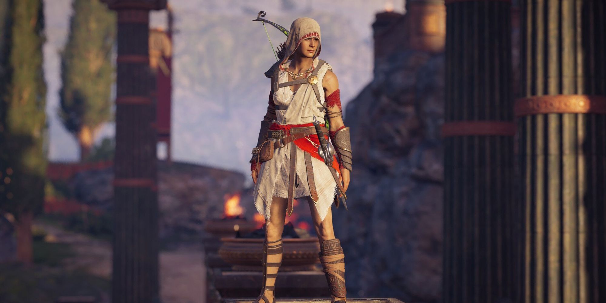 Assassin's Creed Odyssey - Kassandra Posing In The Pilgrim Armor Set