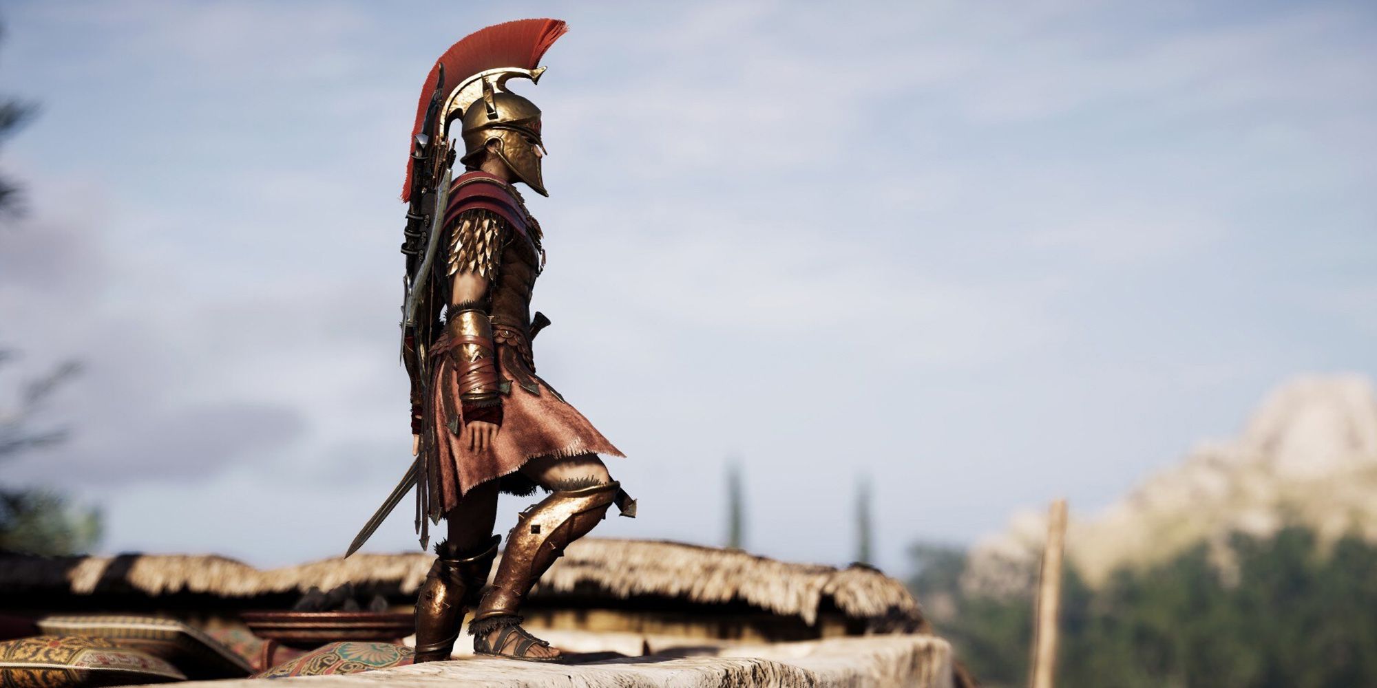Assassin's Creed Odyssey - Kassandra Wearing The Spartan War Hero Set