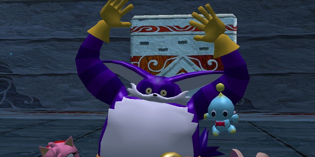 Big The Cat celebrating in Sonic Heroes