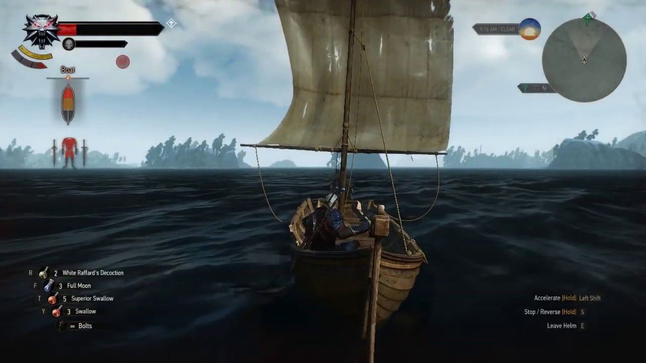 Boat-sailing-damage-helm-Geralt-The-Witcher-3