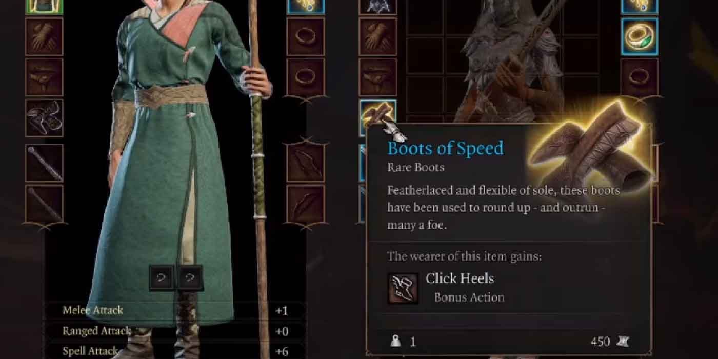 Inventory view of the Boots of Speed_The Best Weapons and Armor in Baldur's Gate 3