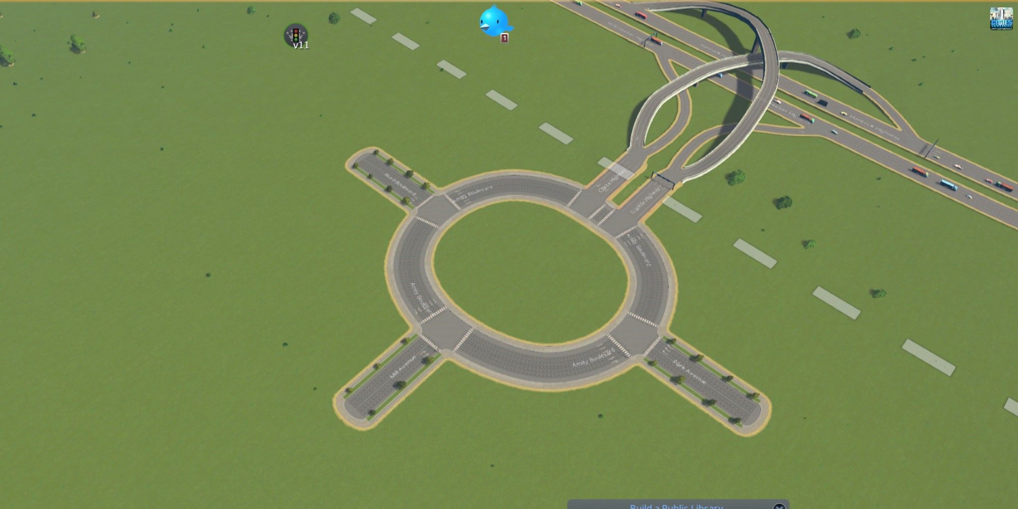 roundabout coming off of highway