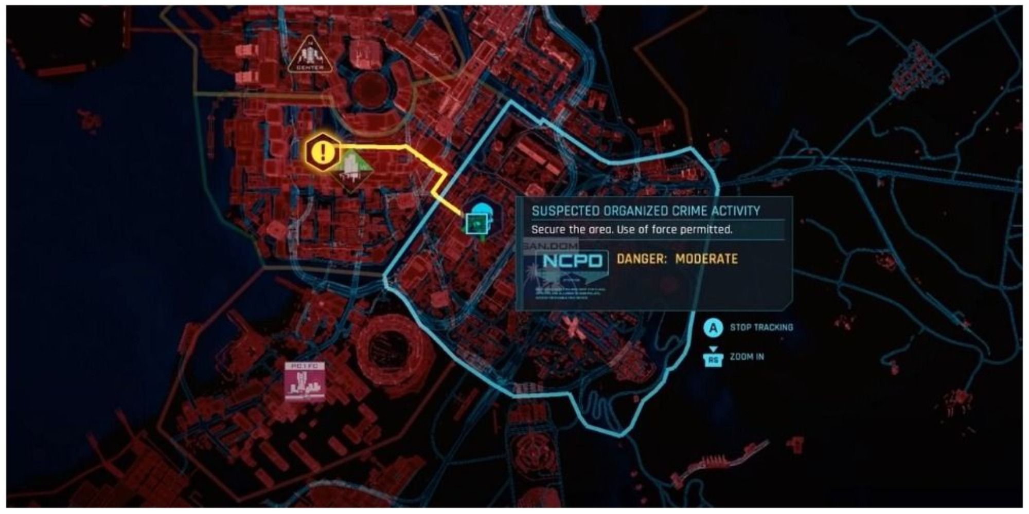Comrade Hammer location map on Cyberpunk 2077 map