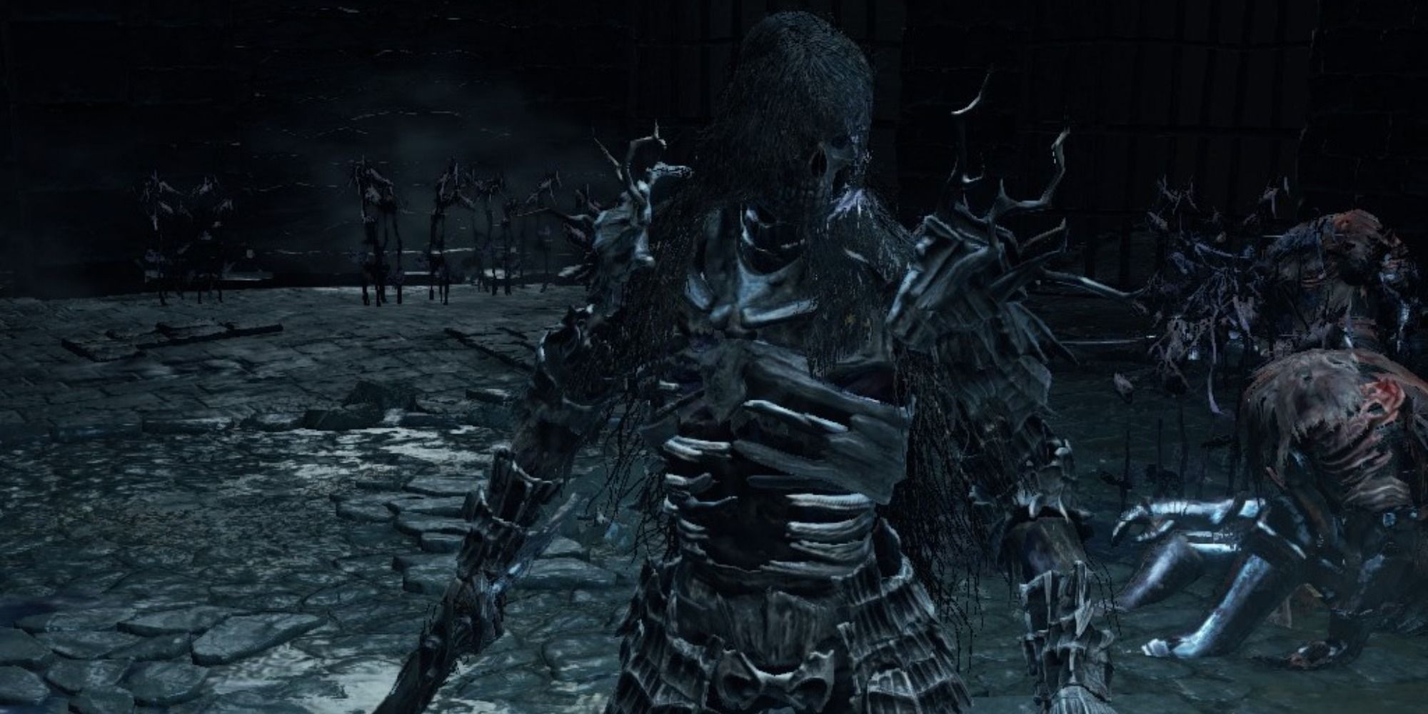 Darkwraith enemy in Dark Souls 3 - A skeleton in a black hood and cape