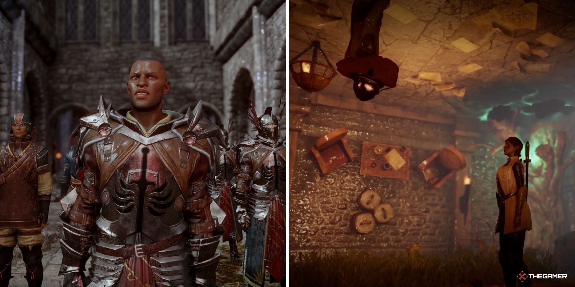 Dragon Age Inquisition - Barris and friendly Templars on left, Cole and player on right
