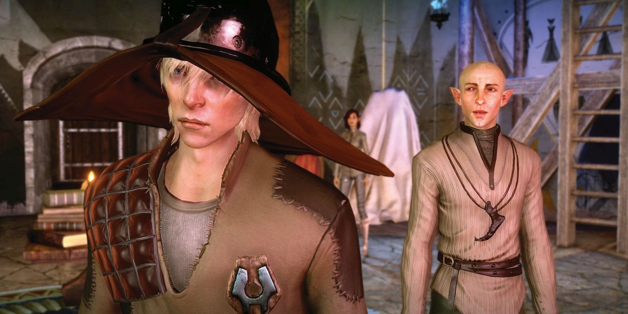 Dragon Age Inquisition - Cole, Solas, and Female Lavellan Inquisitor in Skyhold