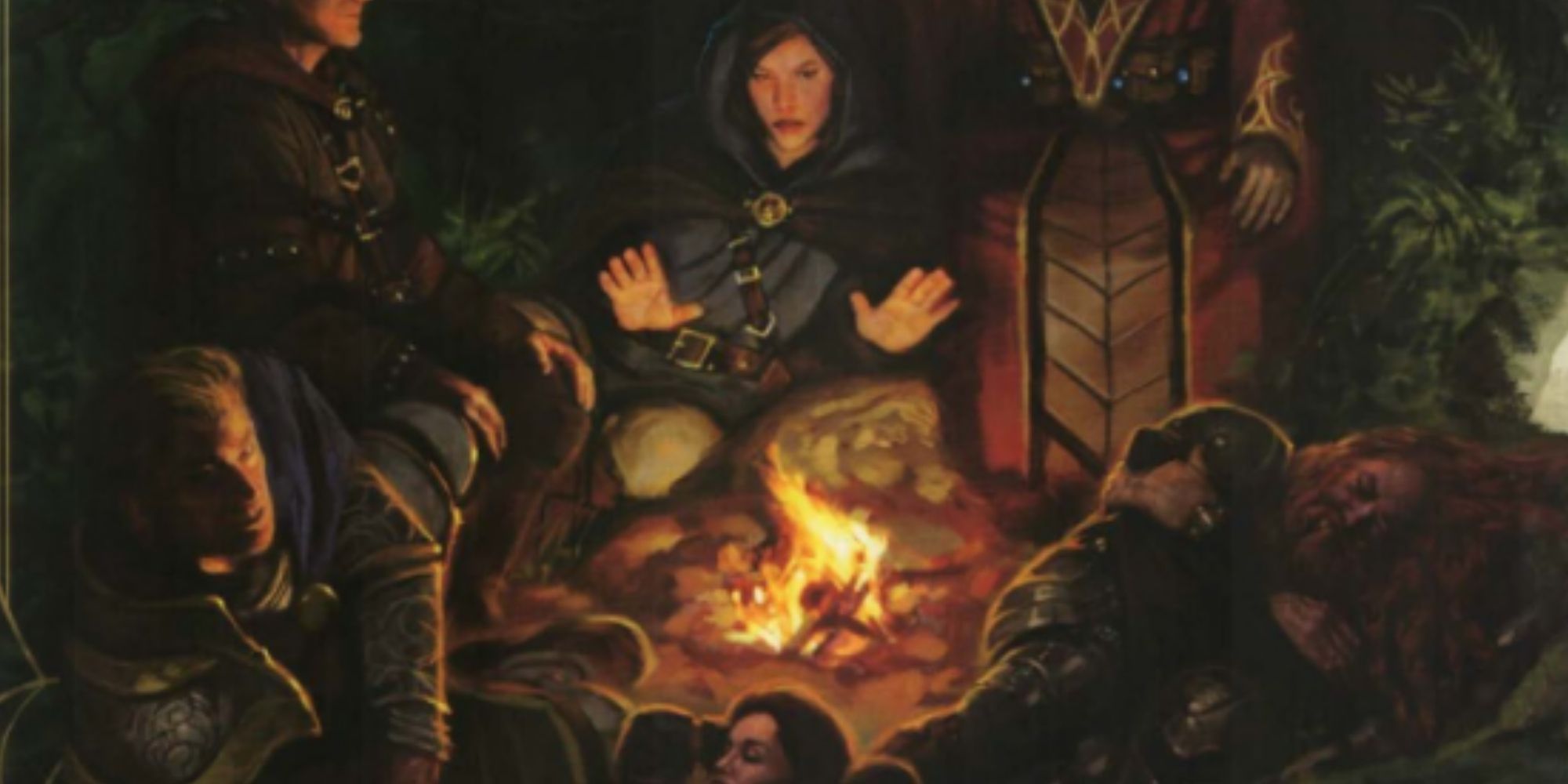 Dungeons and Dragons - A story being told around a busy campfire