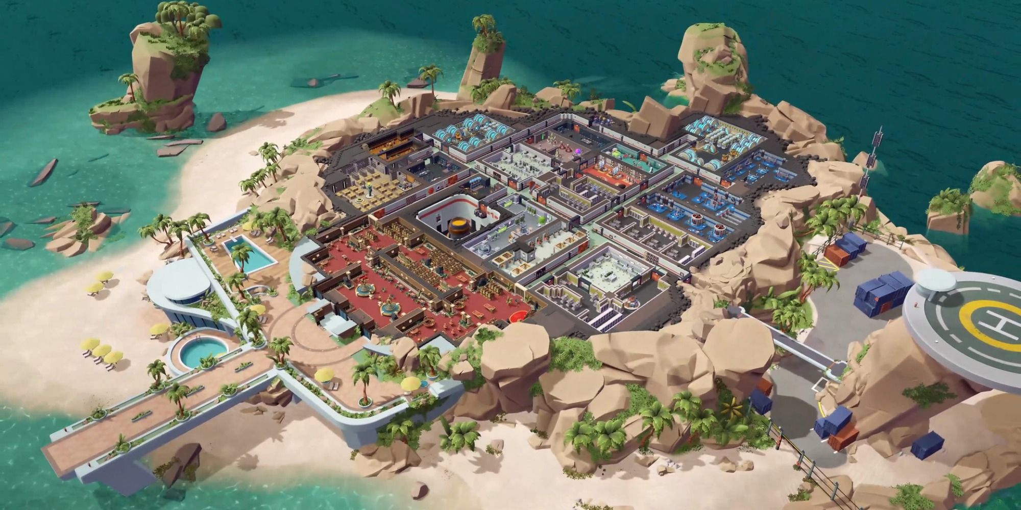 An island base in Evil Genius 2