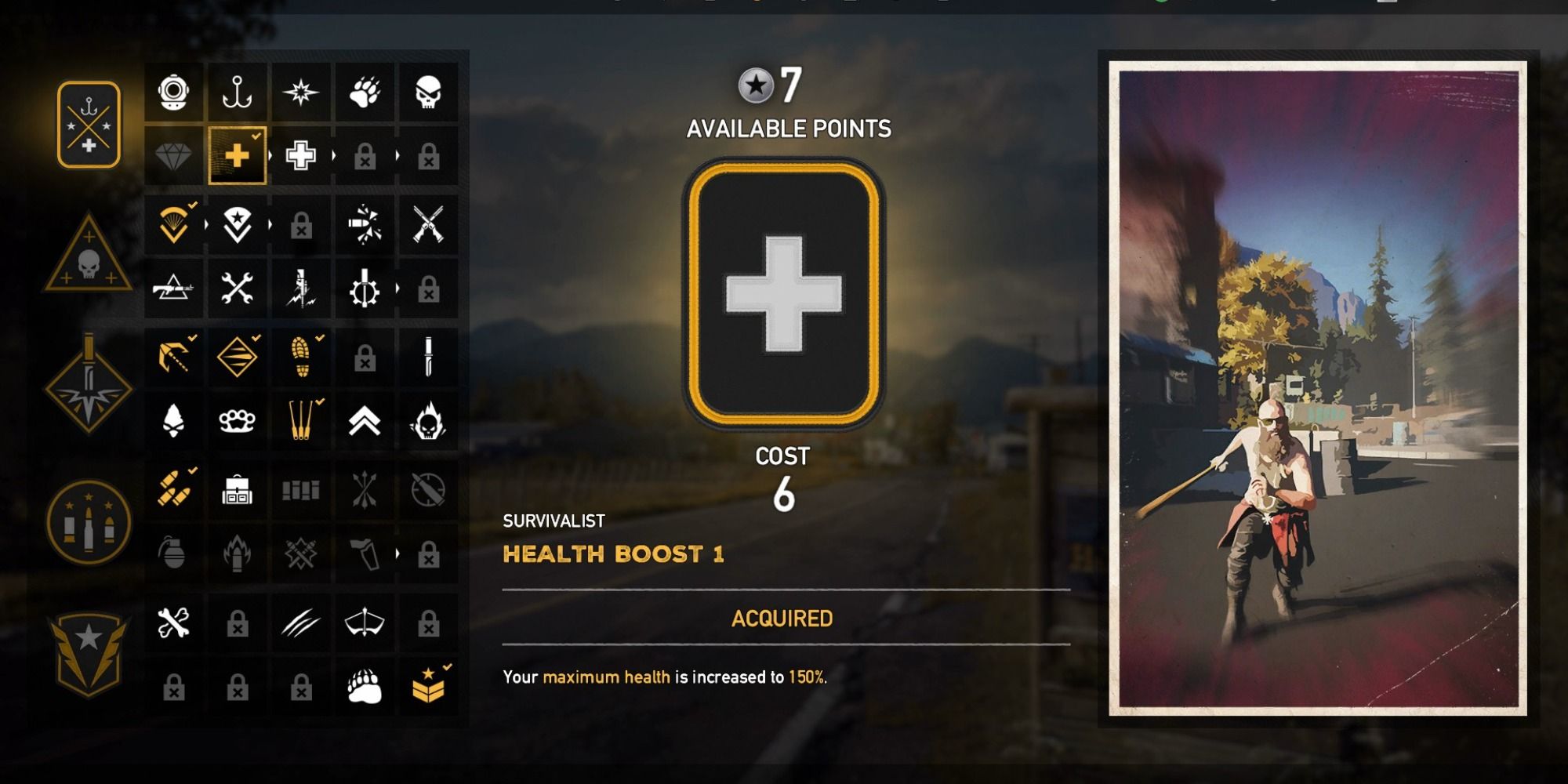 Far Cry 5 Health Boost Perk description and artwork