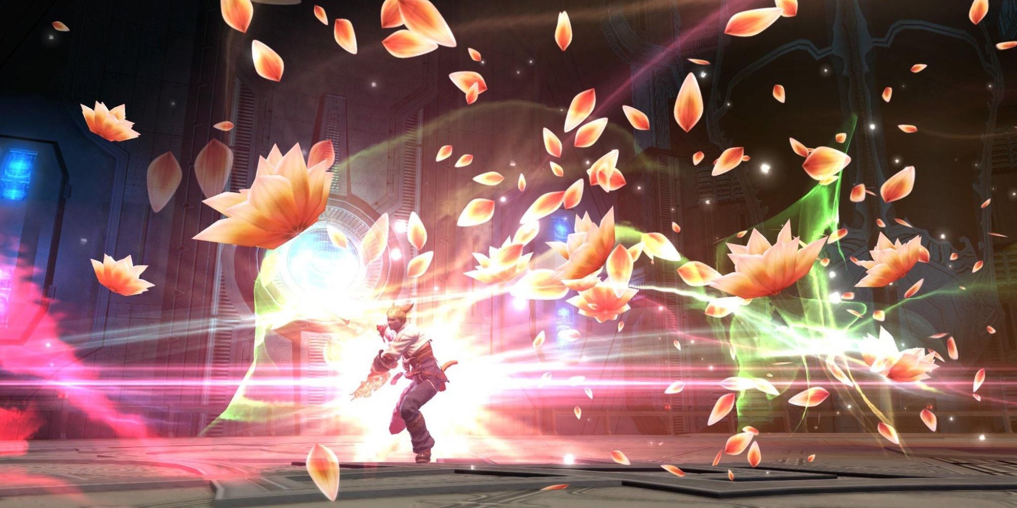 A Dancer using an attack in Final Fantasy 14