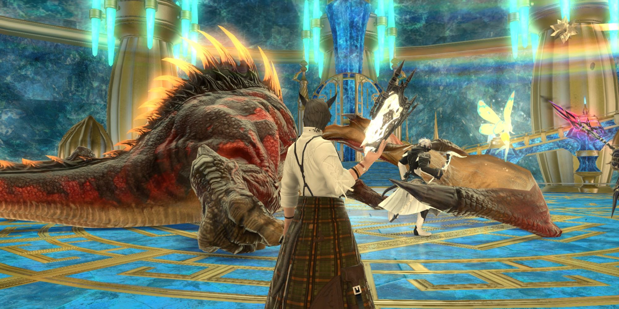 A scholar in an alliance raid in Final Fantasy 14