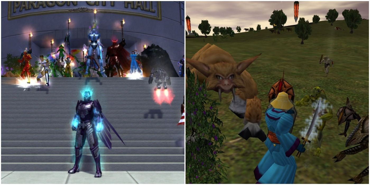 Screenshots from City of Heroes and Asherons Call