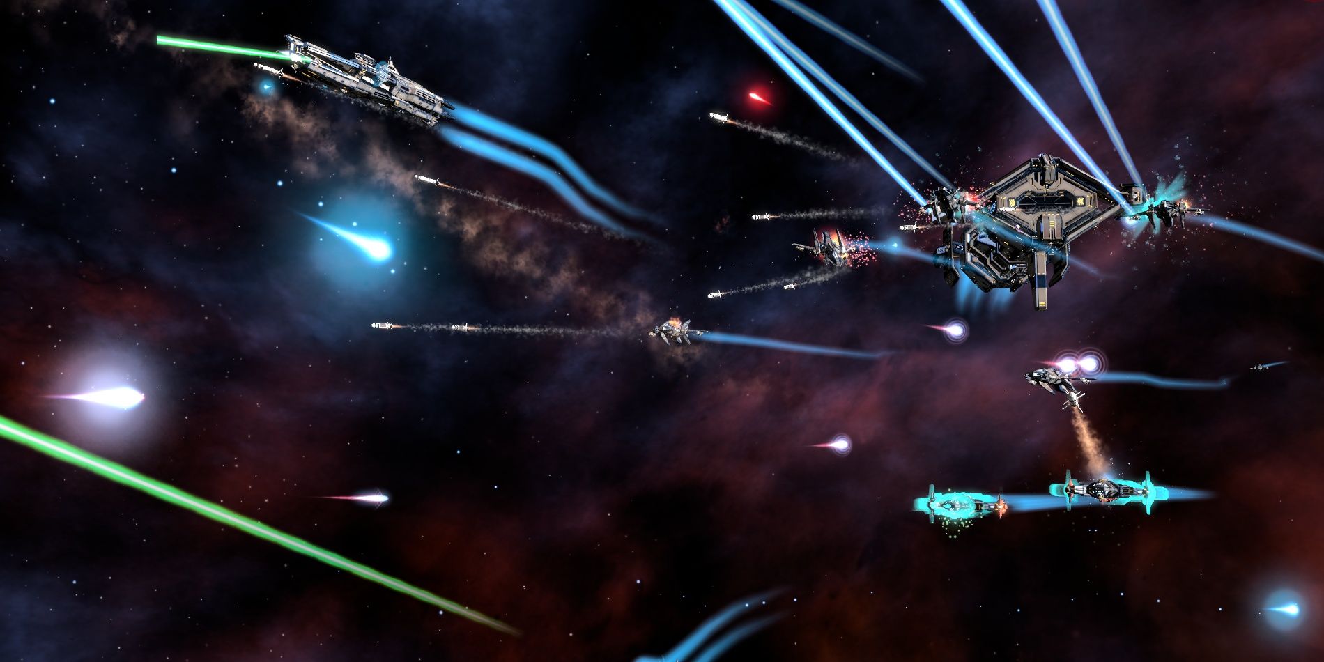 Galactic Civilizations multiple spaceships fighting in space