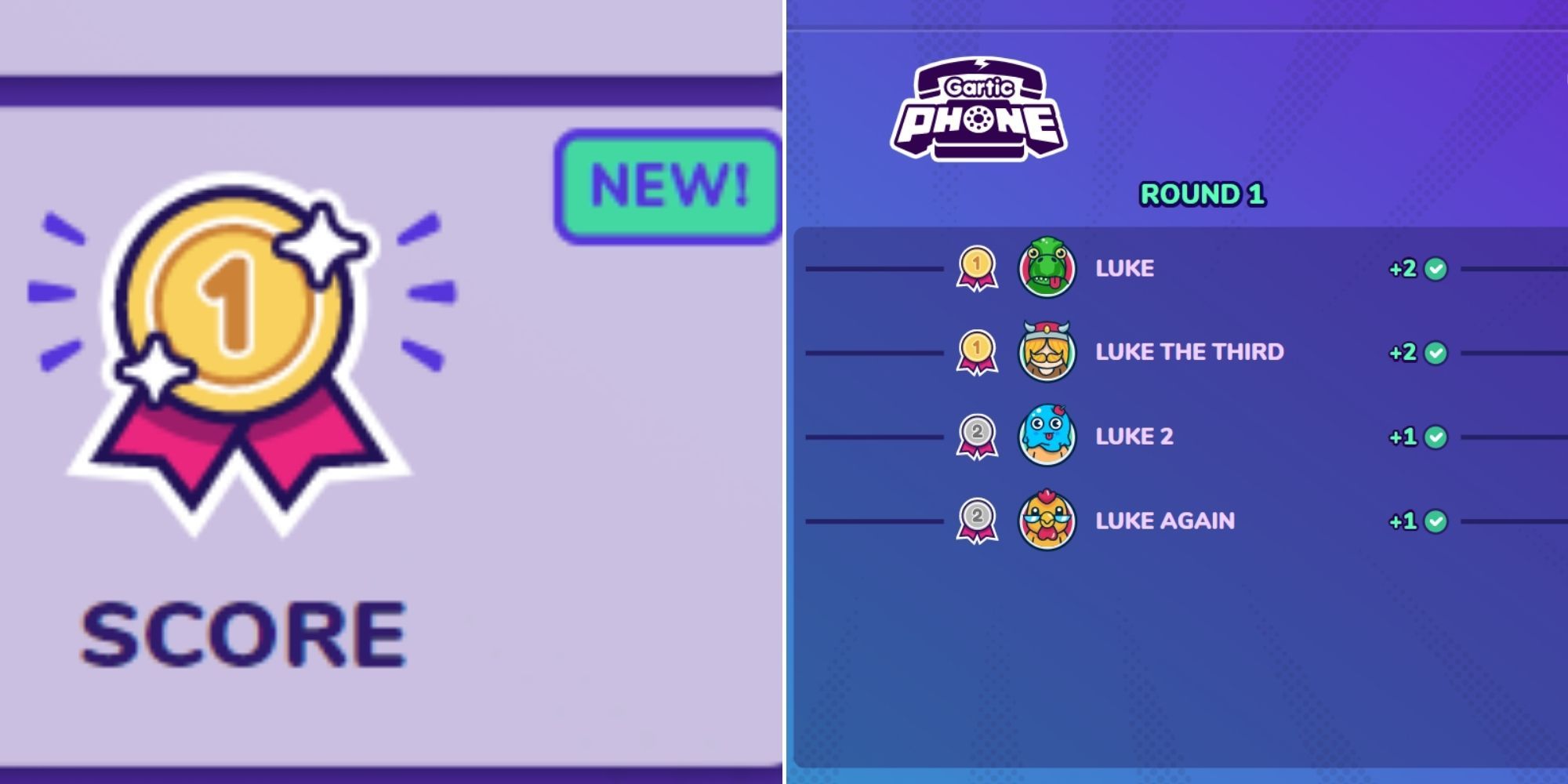 Gartic Phone - Score Logo - The points system at the end of the round