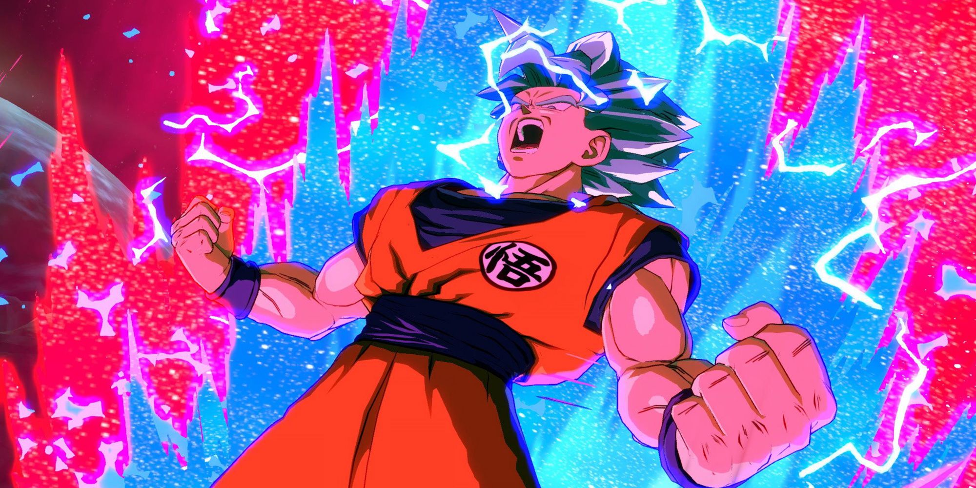 Super Saiyan Blue Goku using Kaioken from Dragon Ball FighterZ