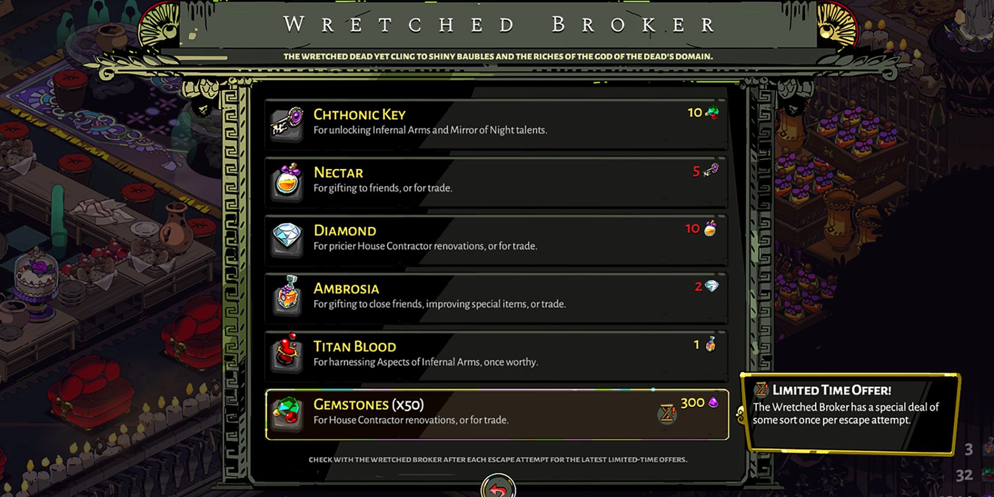 Hades - Hovering Over The Limited Time Offer From The Wretched Broker