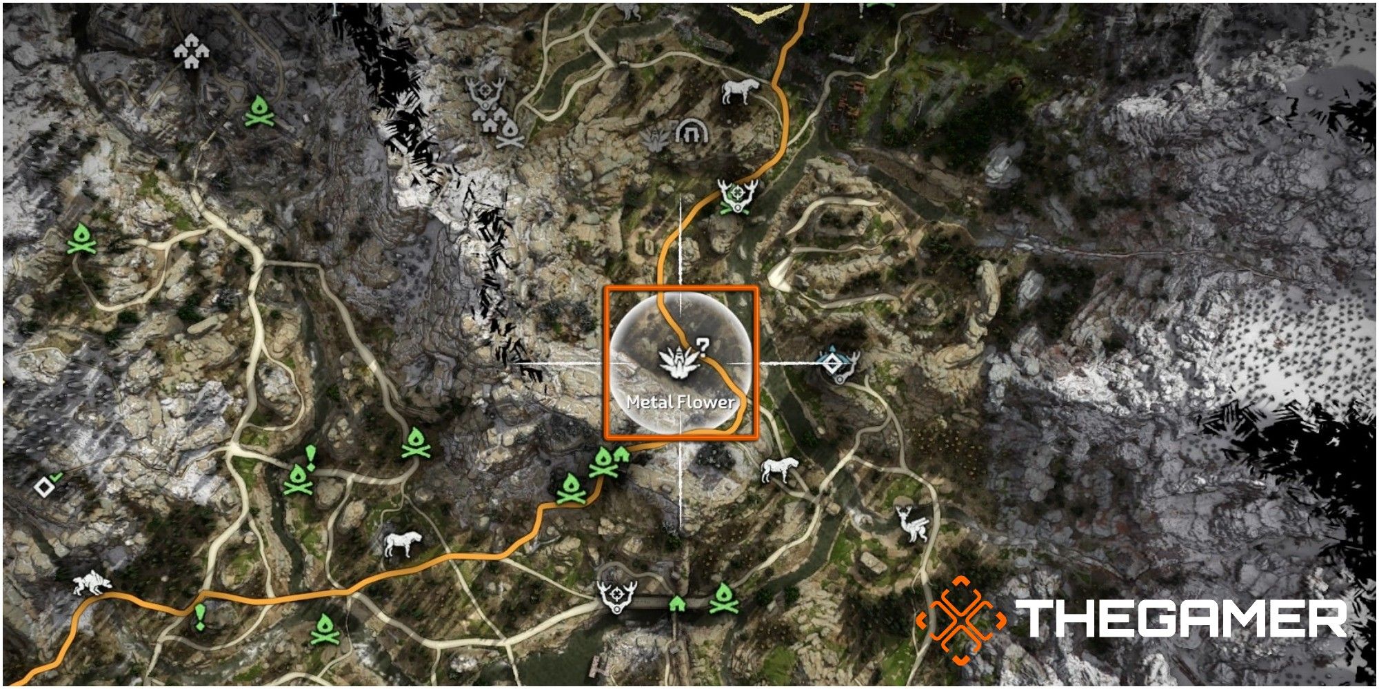 Horizon Zero Dawn Metal Flower Location Set One Metal Flower Three Map Location