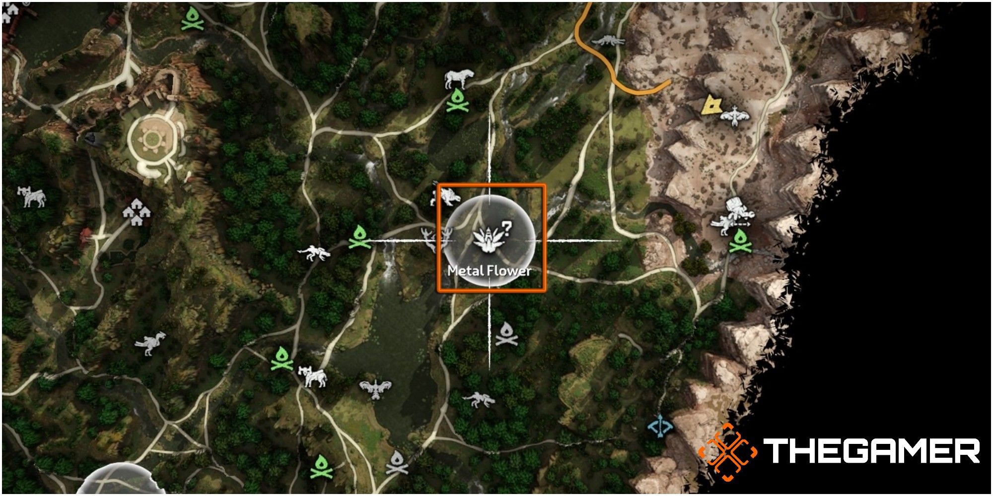 Horizon Zero Dawn Metal Flower Location Set Three Metal Flower A Map Location