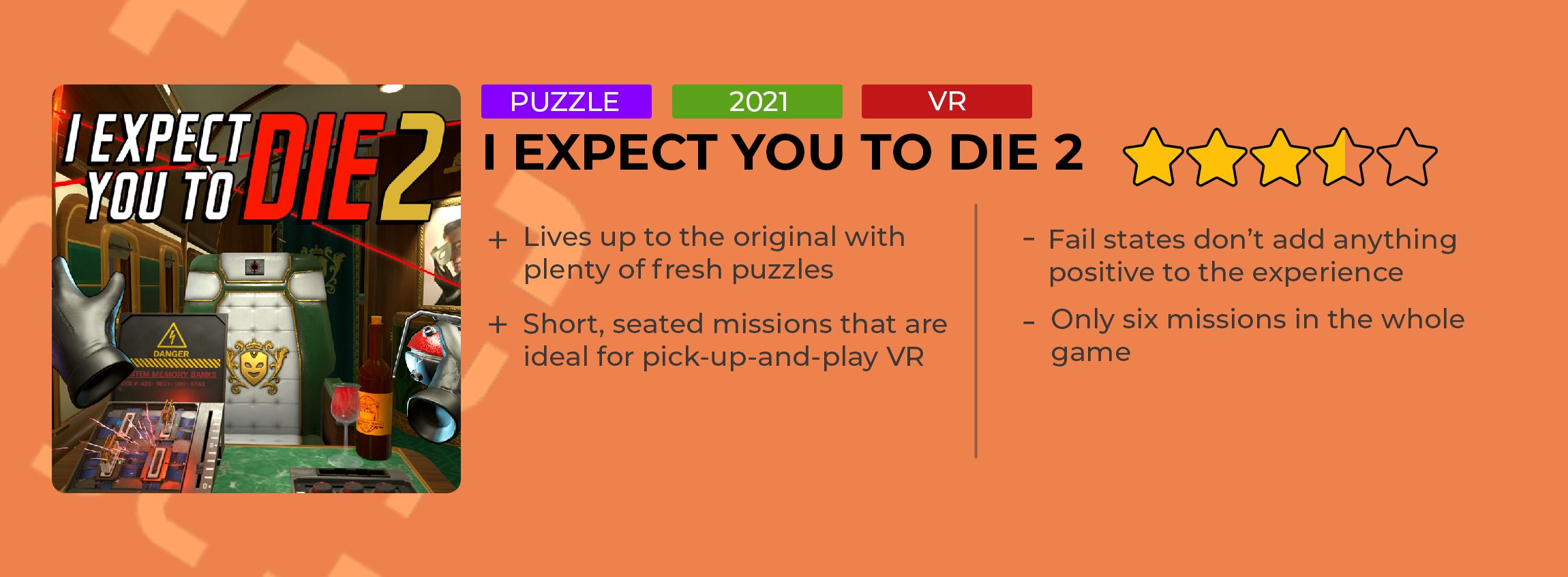 I expect you to die 2 review card
