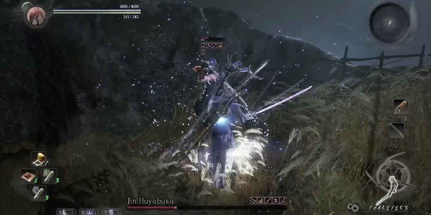 A visitor from the Ninja Gaiden series, Jin-Hayabusa, one of the hardest bosses in Nioh, including the DLC