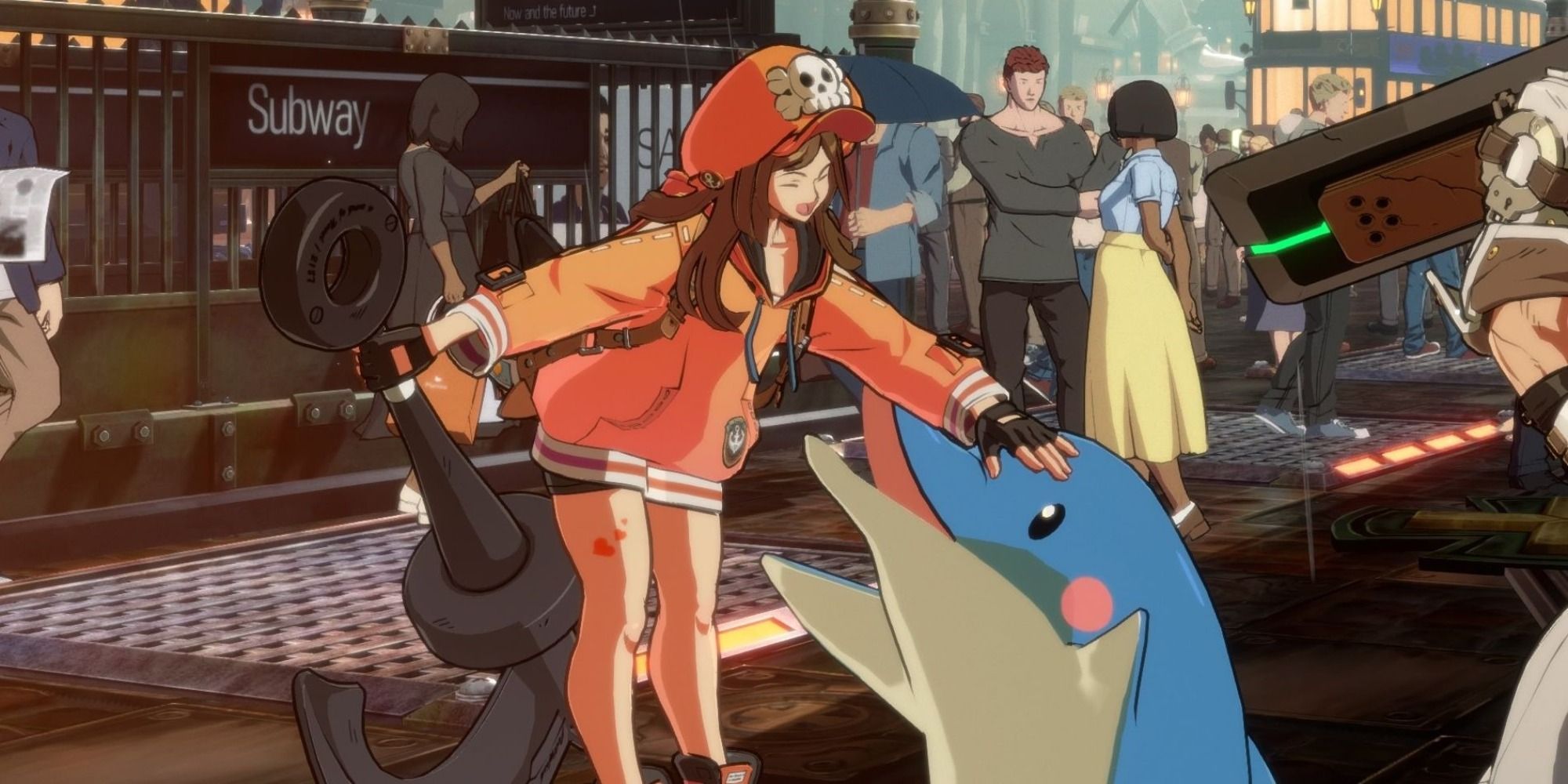 May petting Mr. Dolphin in Guilty Gear Strive