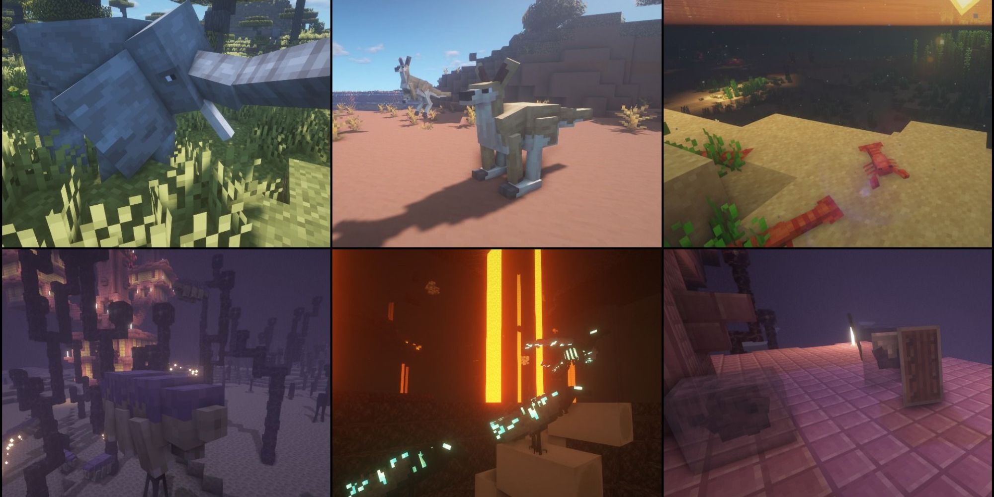 Minecraft Collage of modded animals
