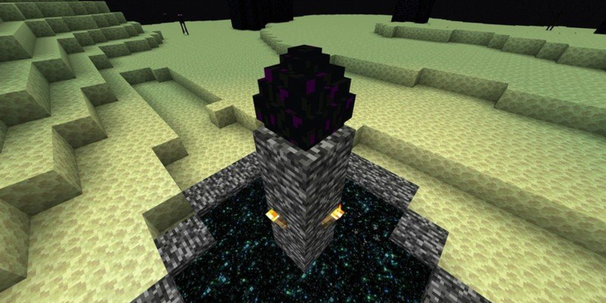 dragon egg on top of bedrock portal in the end