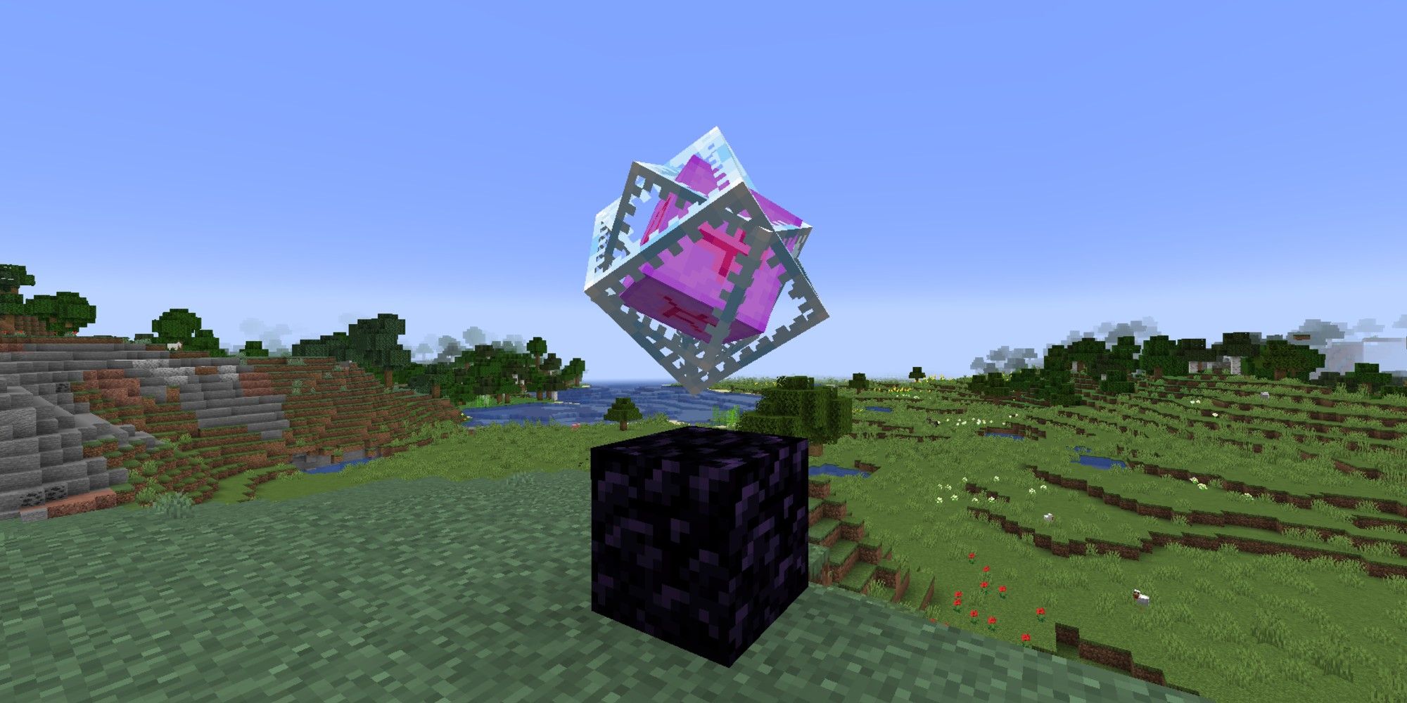 end crystal on top of one block of obsidian