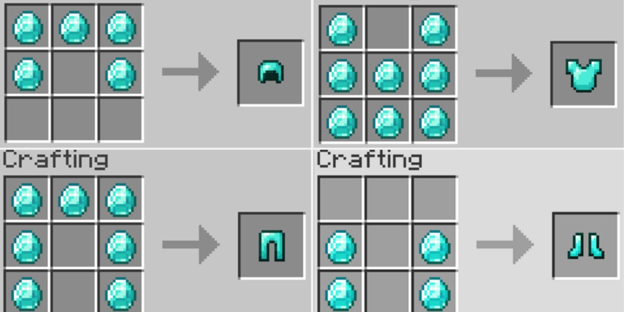 Minecraft: How to Make Diamond Armor(Helmet, Chestplate, Leggings