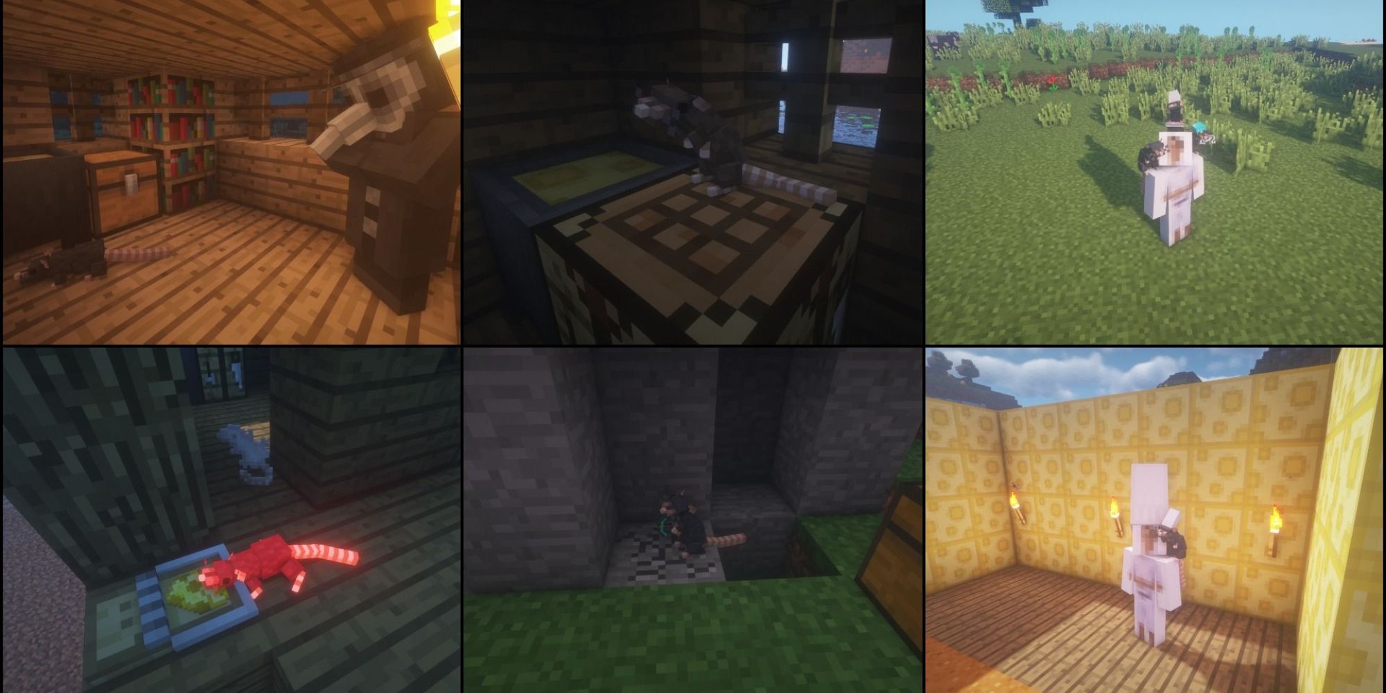 Minecraft Collage of plague doctors and rats
