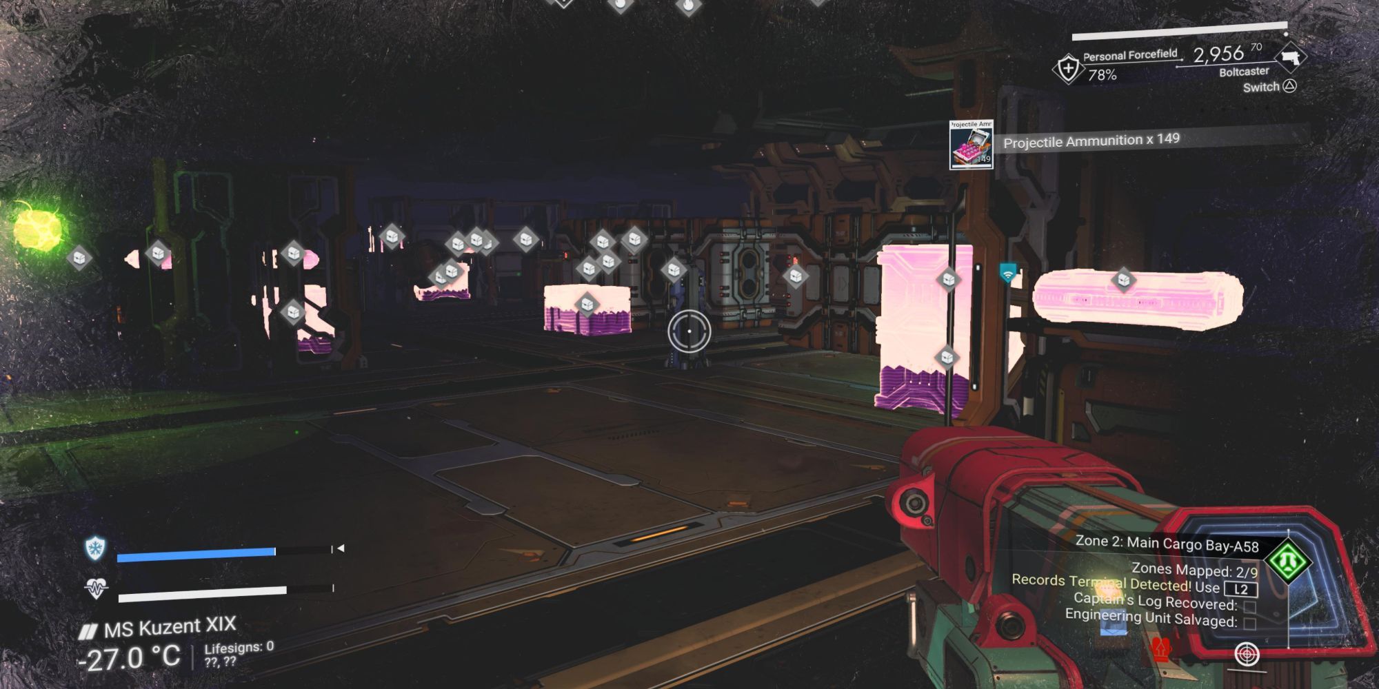No Man's Sky_scanned room highlighting lootable containers