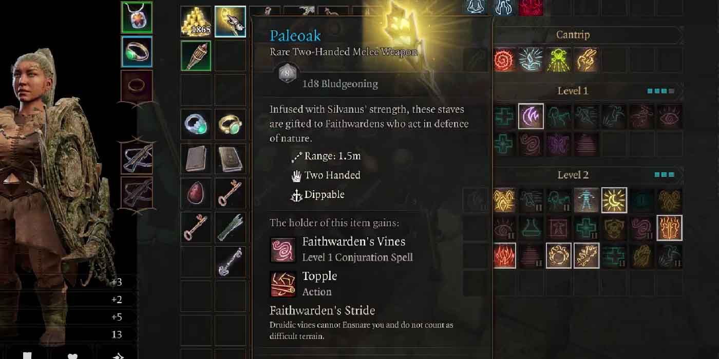 Inventory view of the weapon Paleoak_The Best Weapons and Armor in Baldur's Gate 3