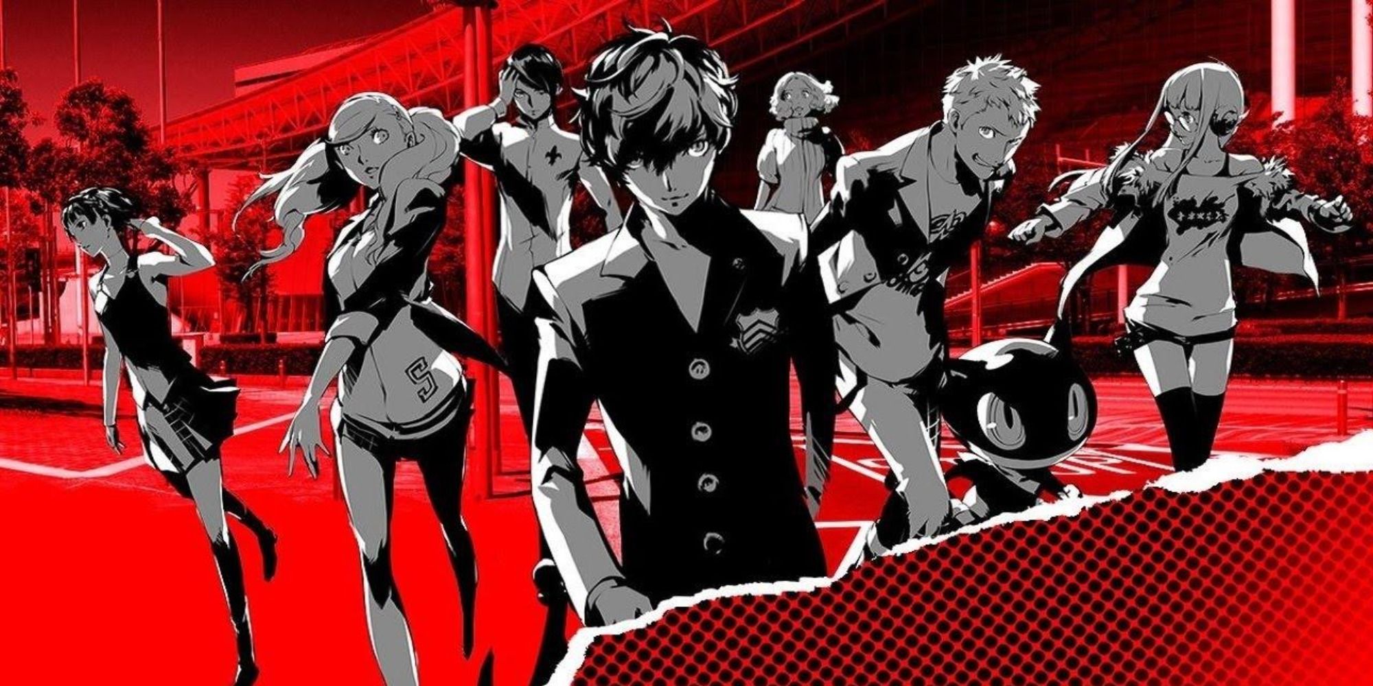Key Art showing every main character in Persona 5