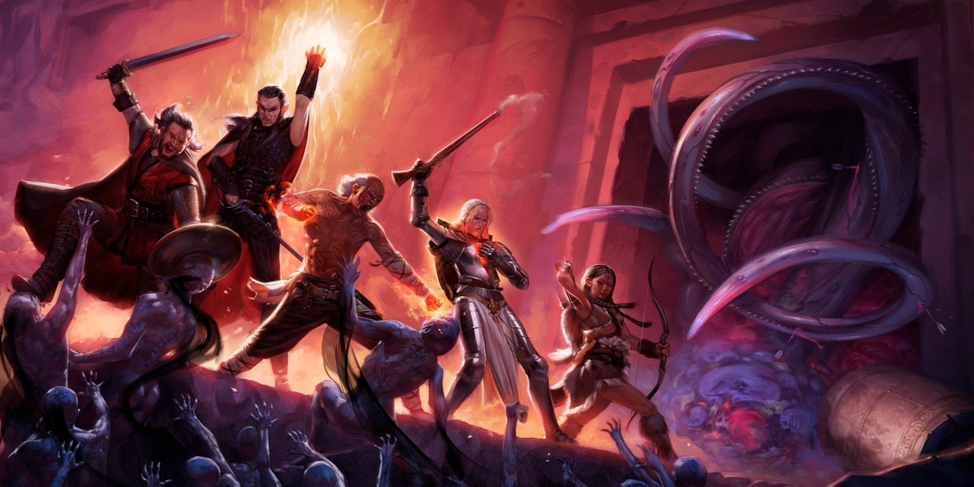 Pillars Of Eternity - The Party fighting monsters