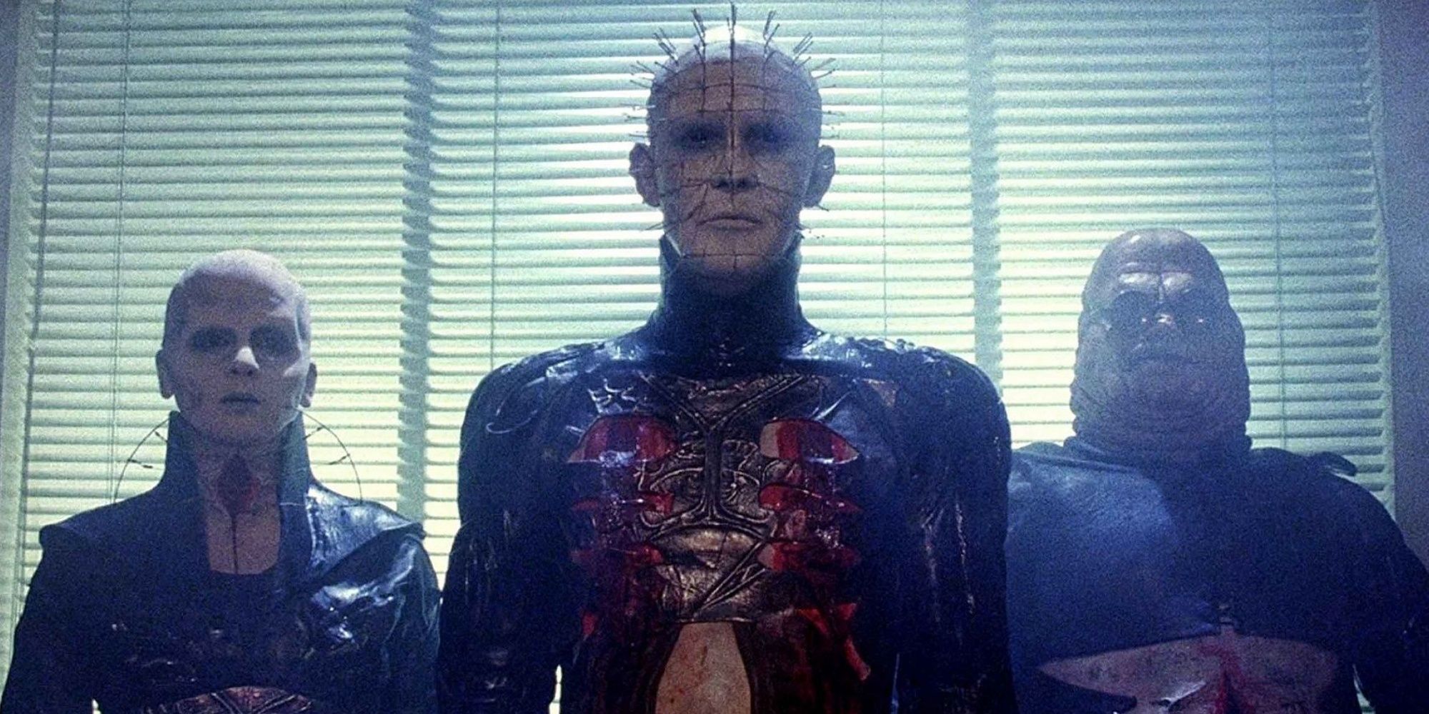 Pinhead and two other cenobites in Hellraiser