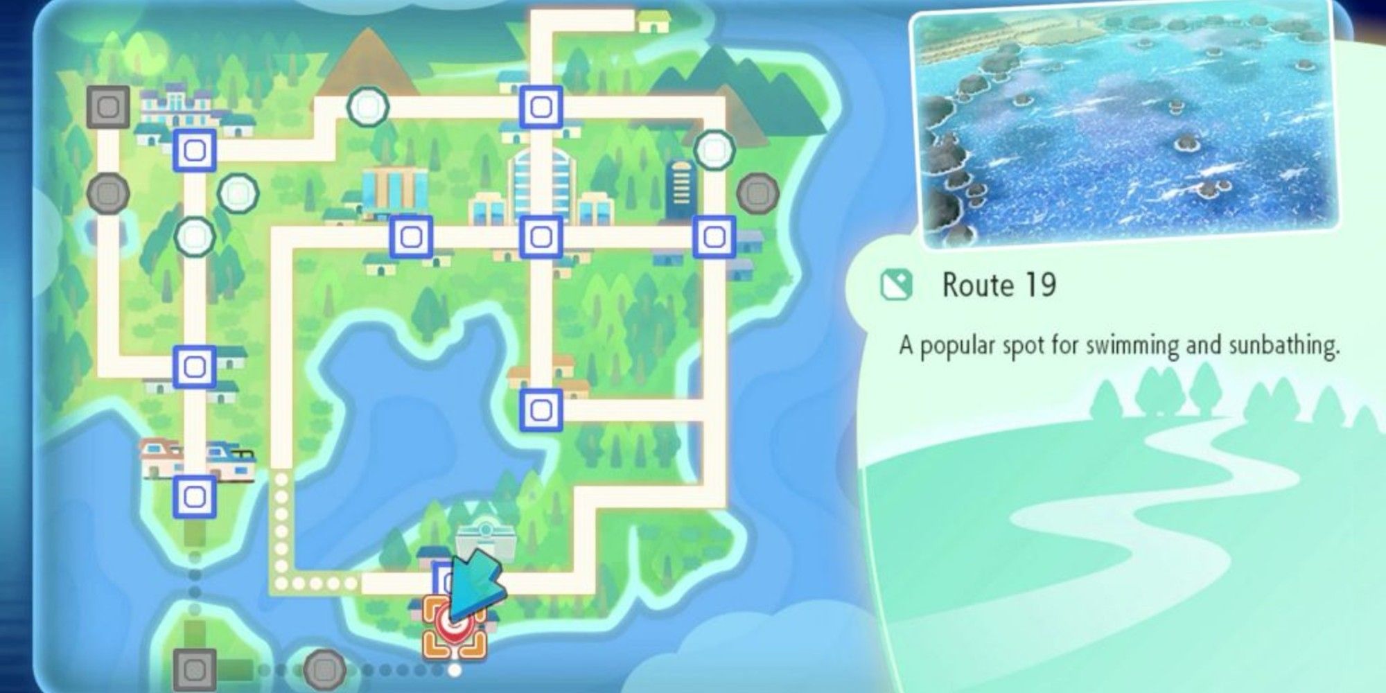 map open with route 19 highlighted