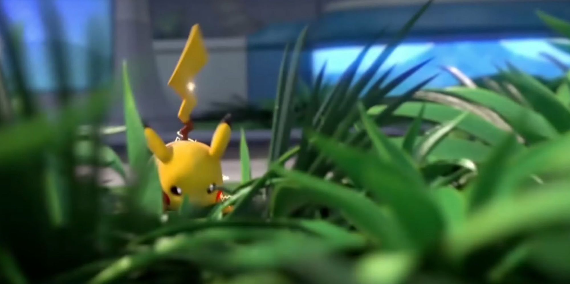 Pokemon Unite - Pikachu Sneaking In The Brush In The Cinematic Trailer For The Game