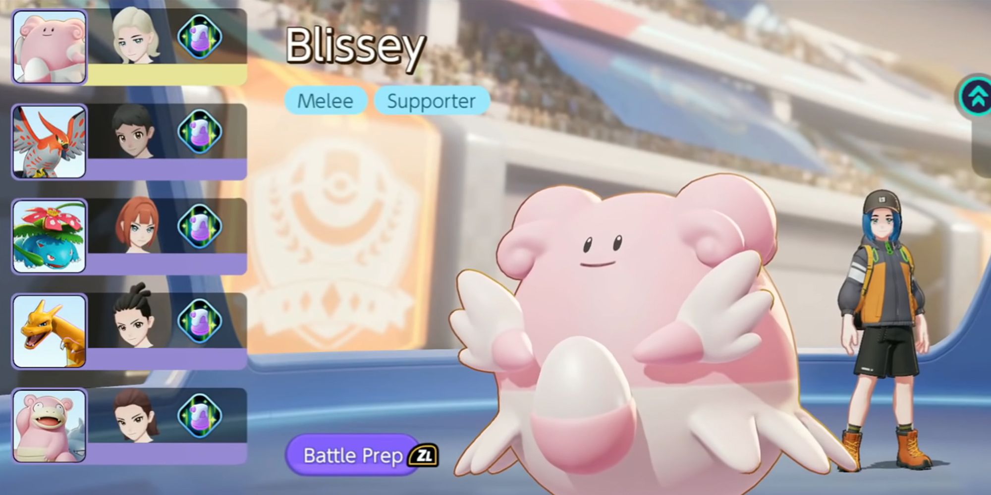 Pokemon Unite -Character Select Screen After Picking Blissey