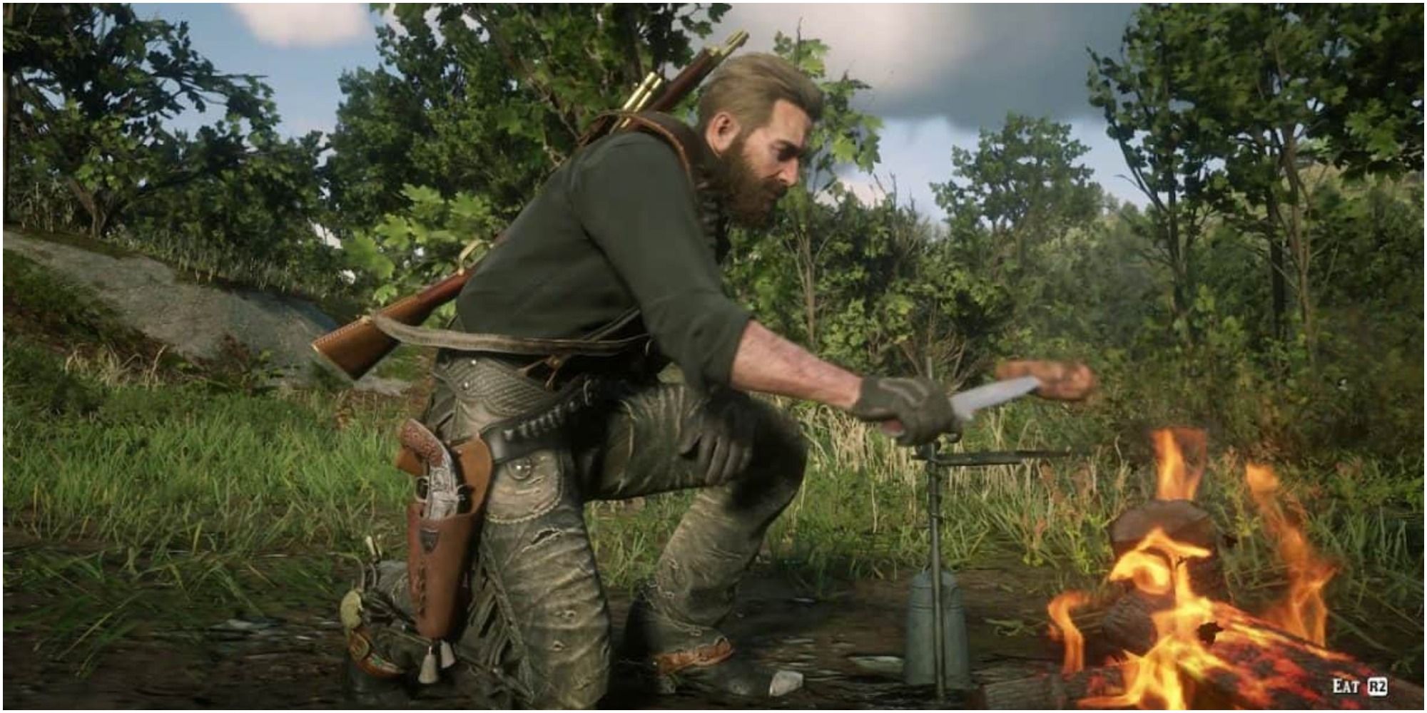 Red Dead Redemption 2 Cooking Mutton Over A Fire