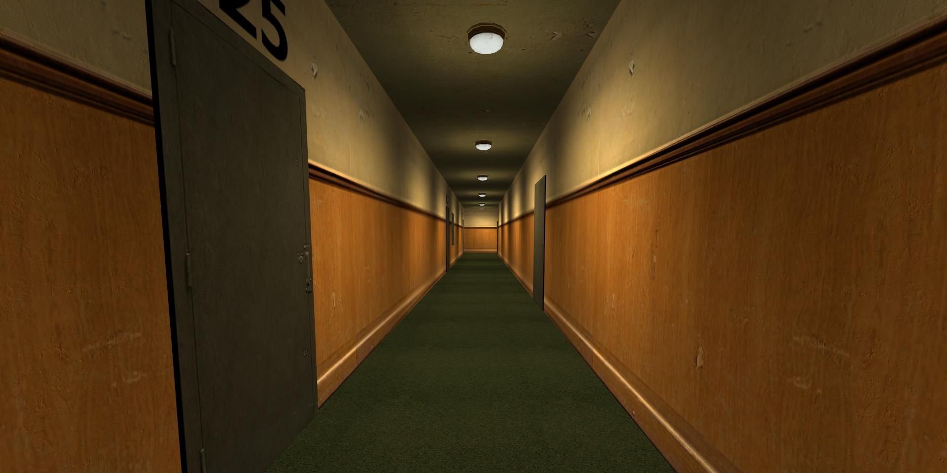 A long hallway in The Stanley Parable Half Life 2 Mod