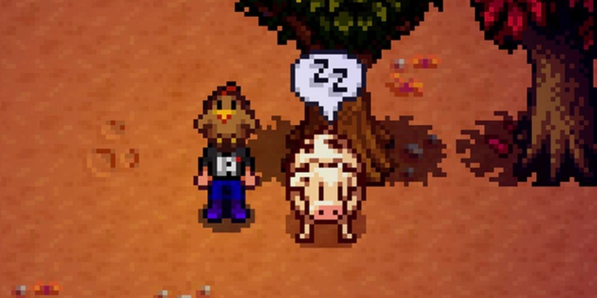 Stardew Valley - Player with sleepy cow