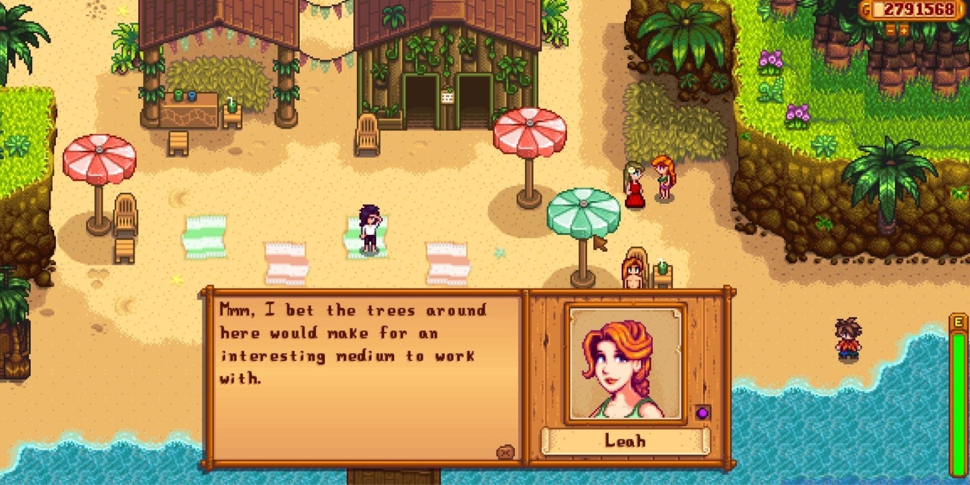 Stardew Valley - Talking to Leah on Ginger Island Resort
