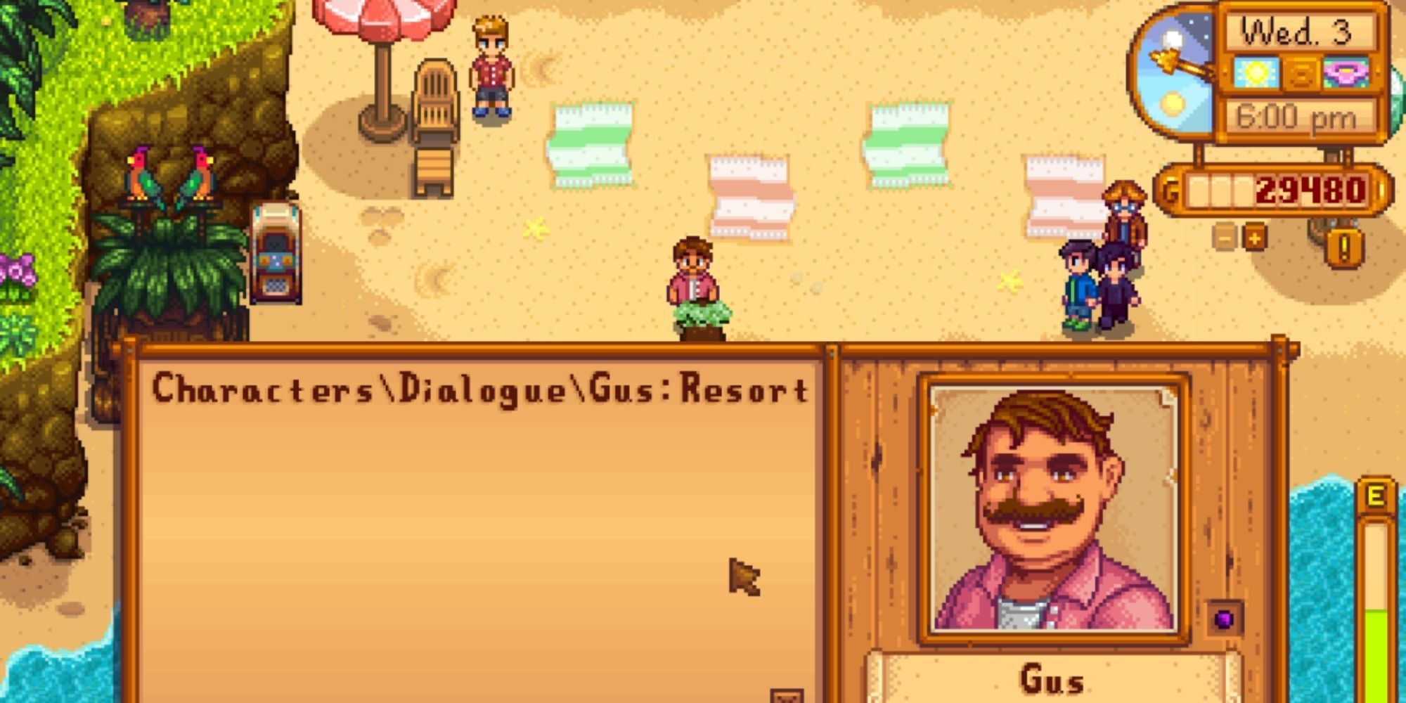 Stardew Valley Gus Funny Resort Dialogue