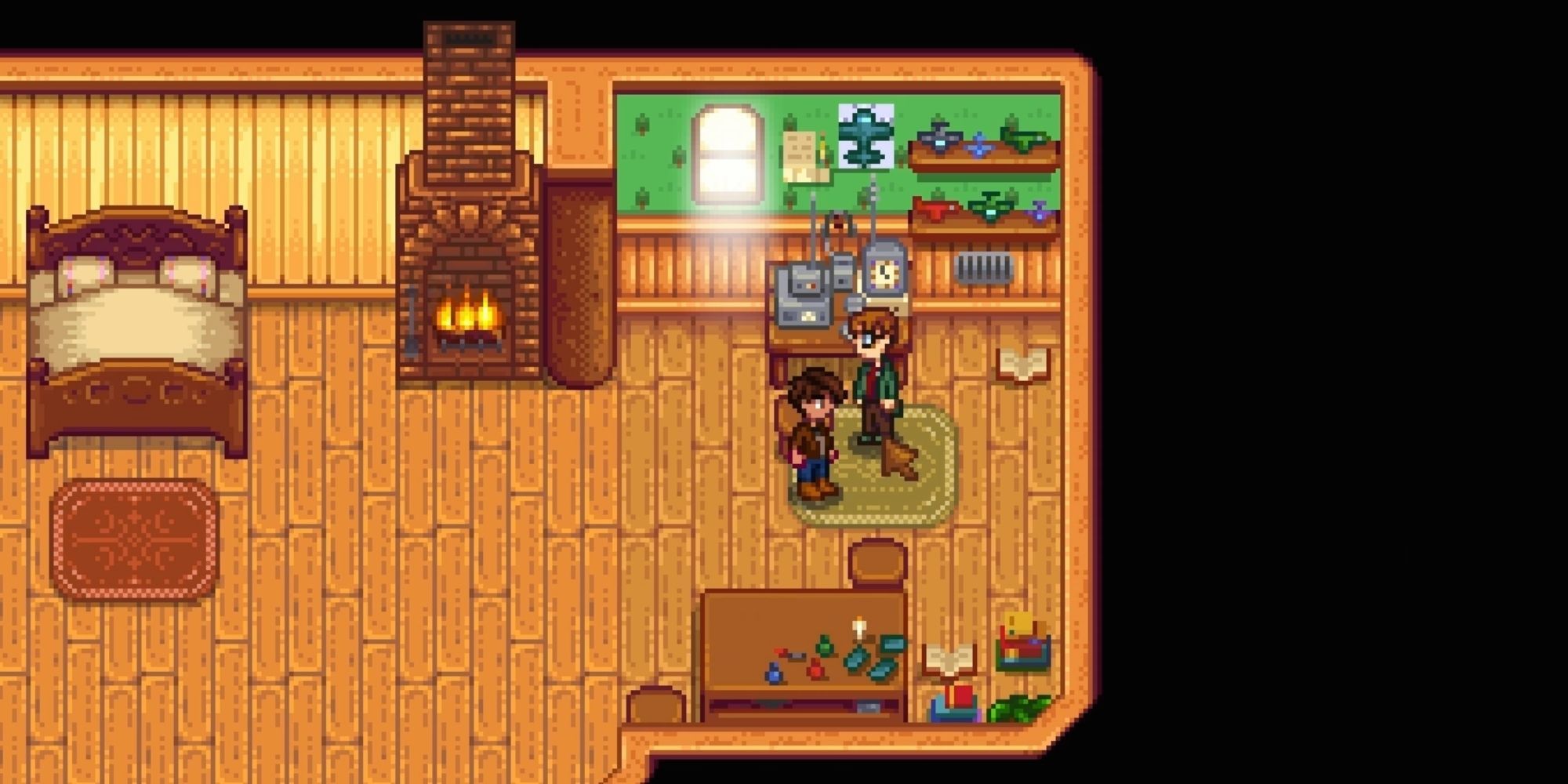 The Player Character And Harvey In His Room In Stardew Valley