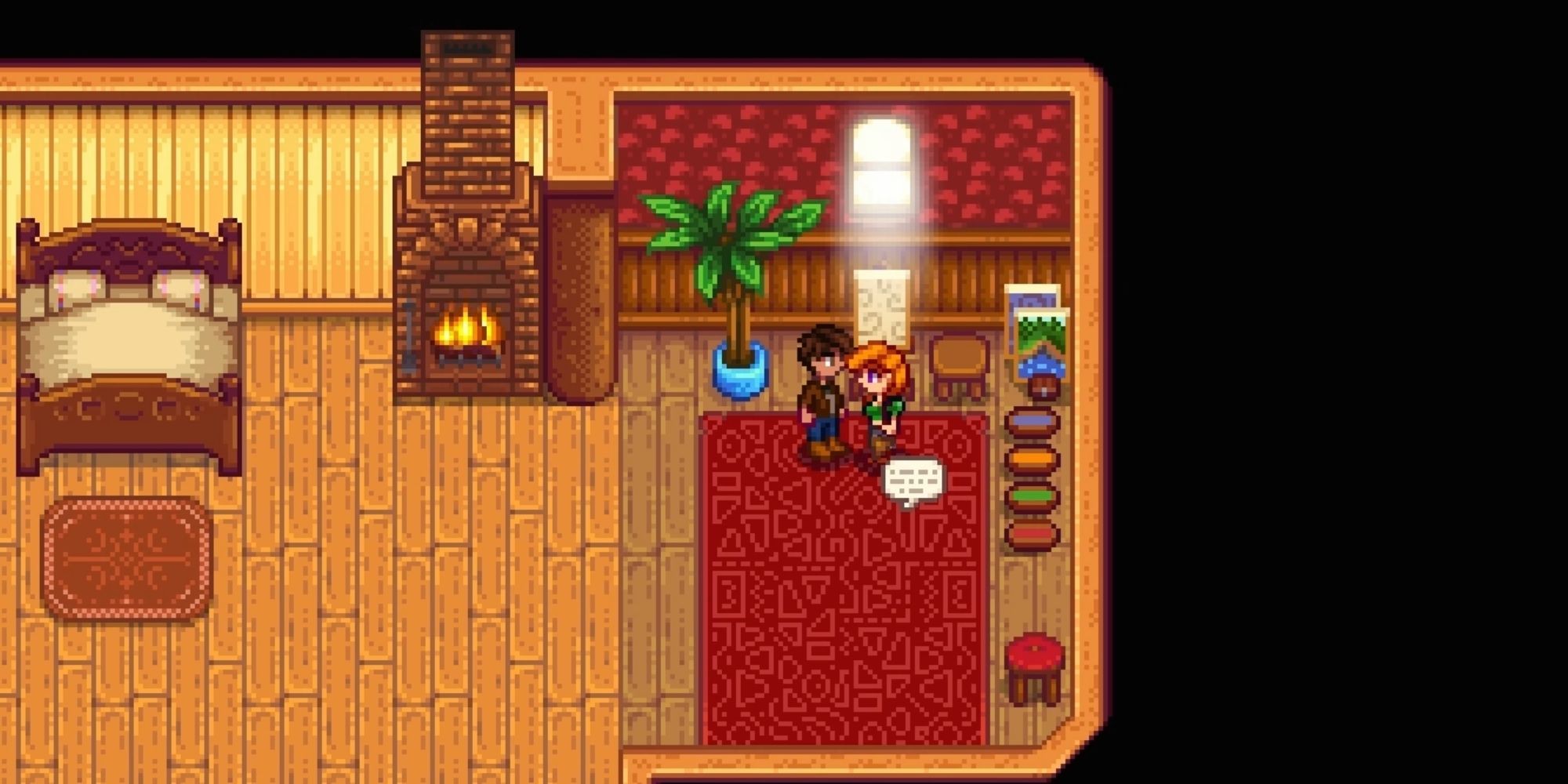 The Player Character And Leah In Her Room In Stardew Valley