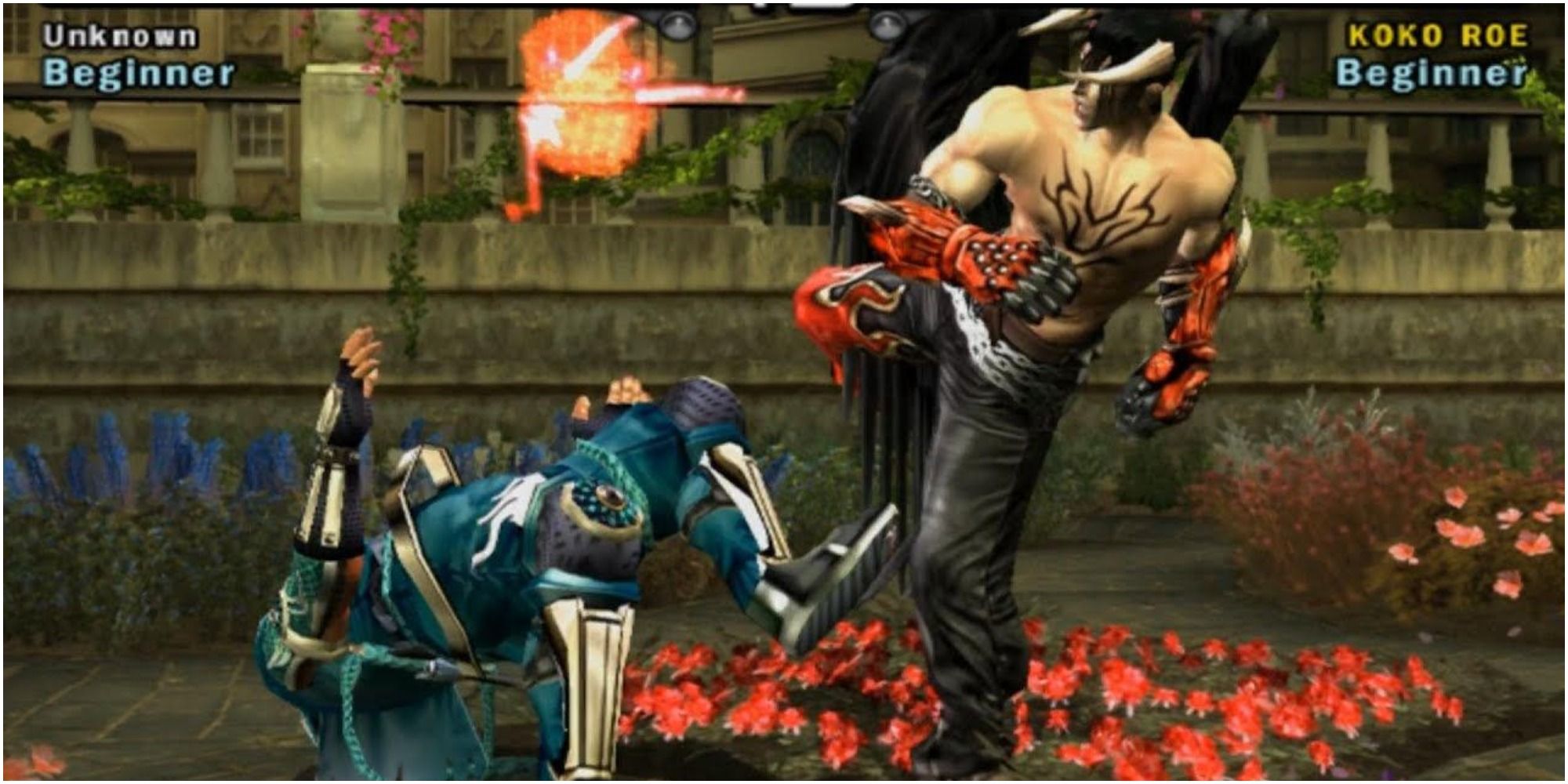 Devik Jin landing the Axe kick in Tekken-5