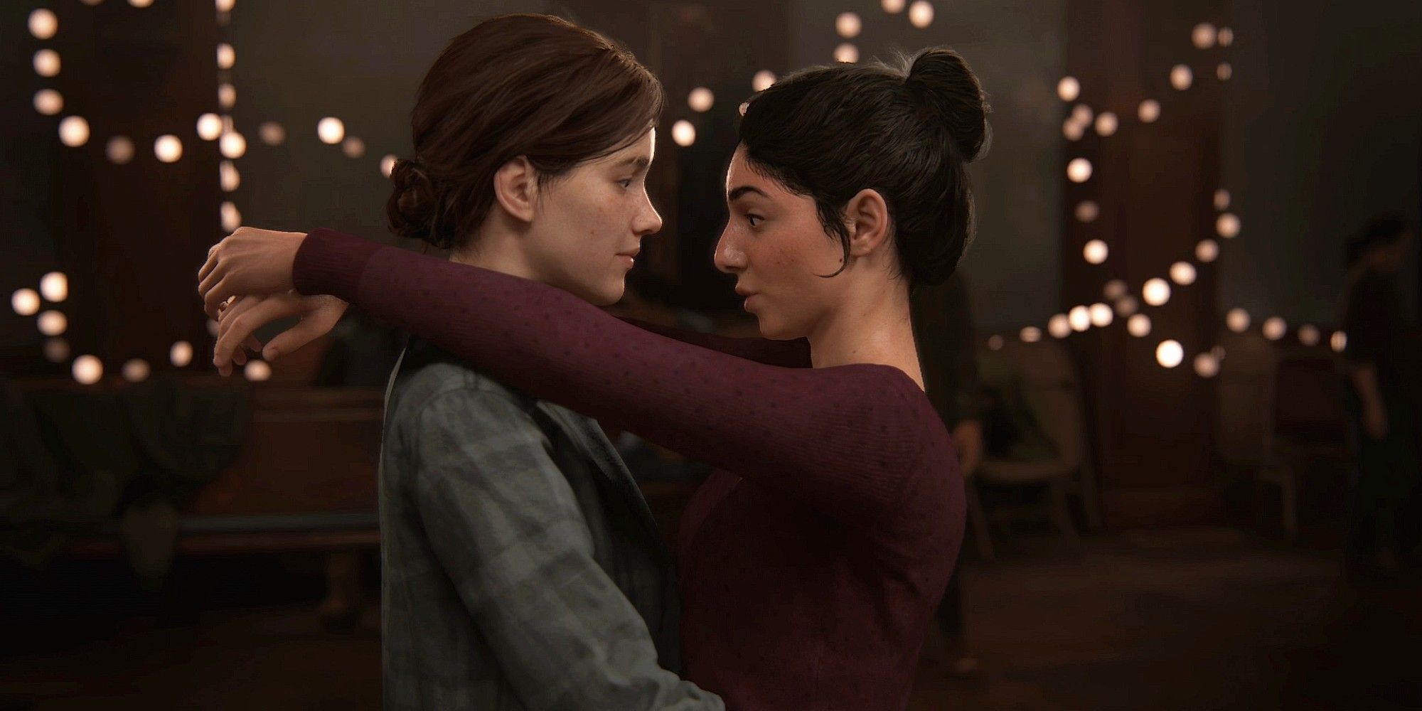 The Last Of Us Part 2 Ellie And Dina Romantic Flashback Before Kiss