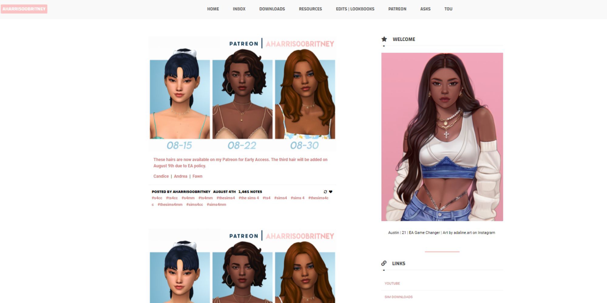 The Sims 4 AH00Bs Content Creator Site