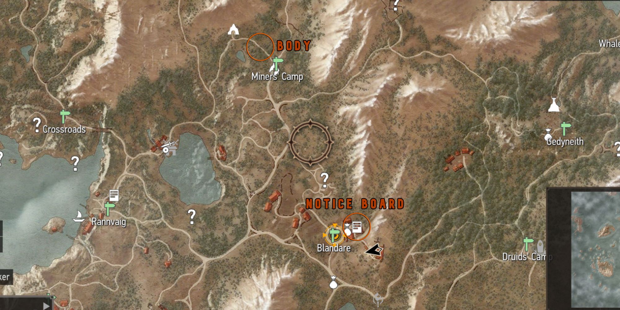 The Witcher 3 Missing Miners Starting Map Locations
